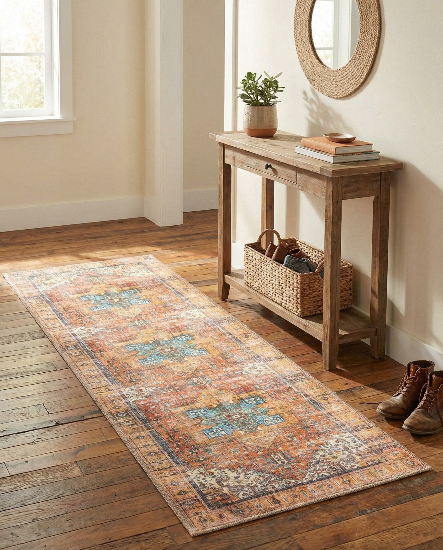 2' x 6' Washable Timeless Runner Rug