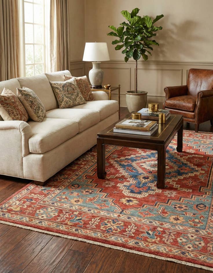 Detail image of  5' 3 x 6' 8  Hand Knotted Ariana Ziegler Rug