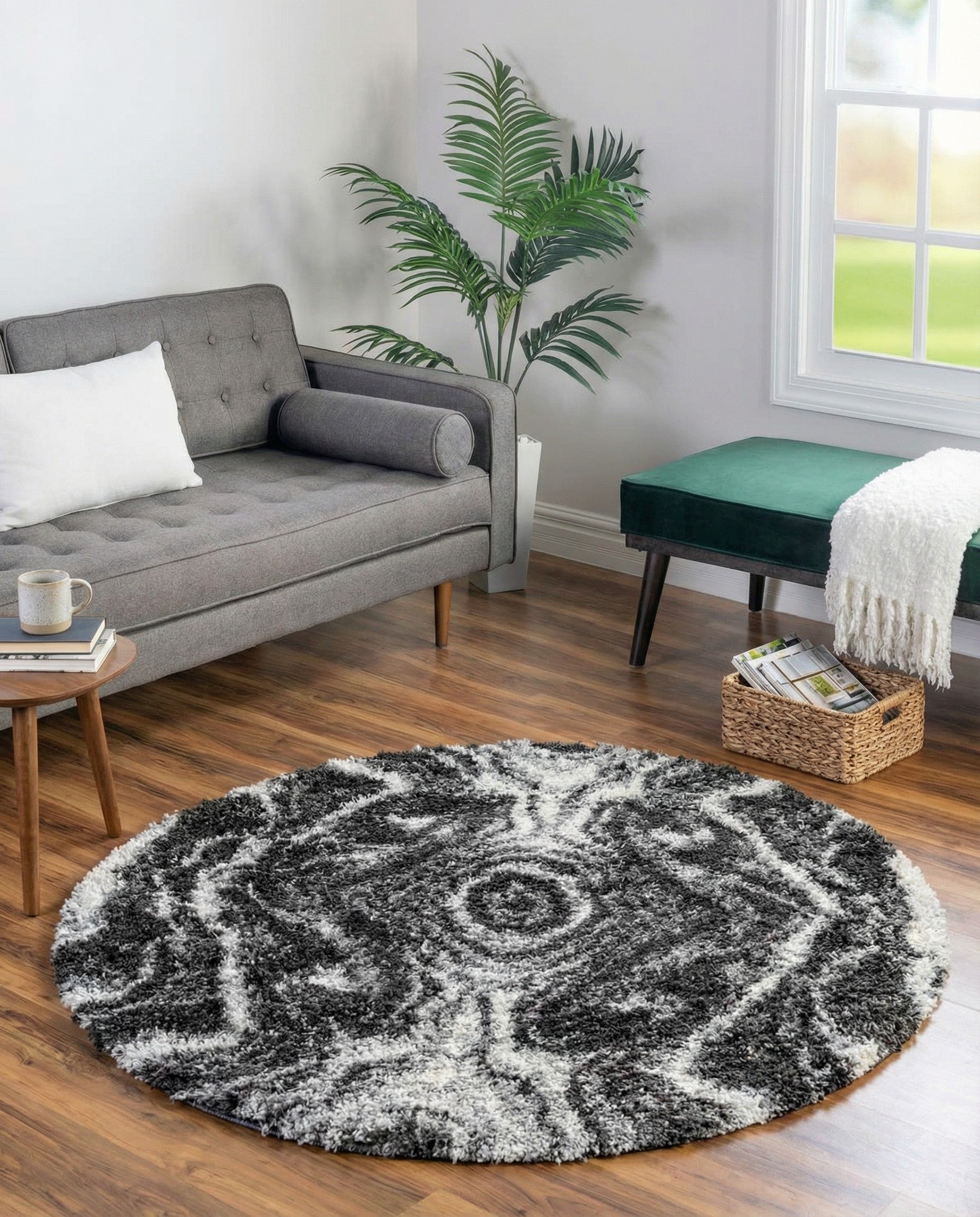  5' 3 x 5' 3 Athena Shag Round Rug