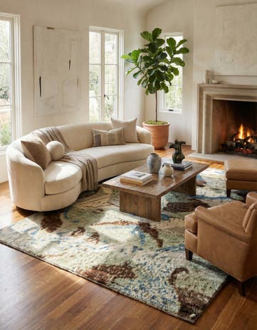 6' 7 x 9' 4 Hand Knotted Darya Wool Rug