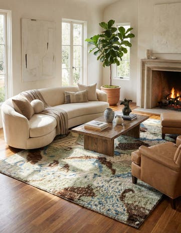 6' 7 x 9' 4 Hand Knotted Darya Wool Rug