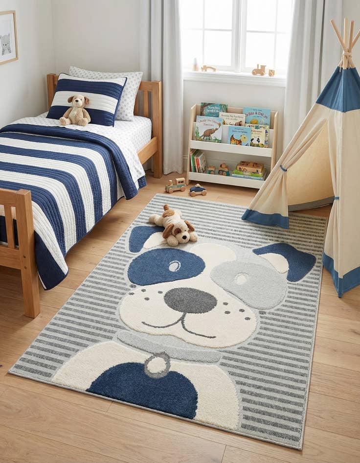 Detail image of 5' 3 x 8' Whimsy Kids Rug