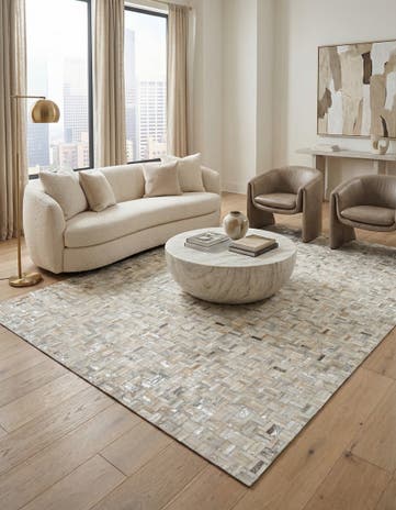 8' x 10' Cowhide Leather Rug