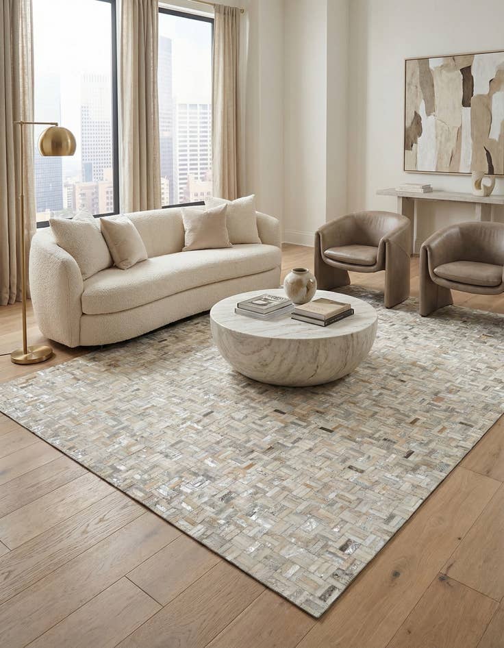 Detail image of 8' x 10' Cowhide Leather Rug