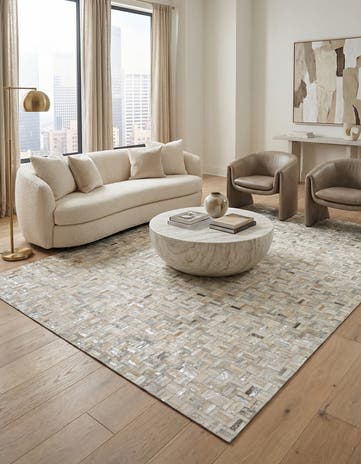 8' x 10' Cowhide Leather Rug