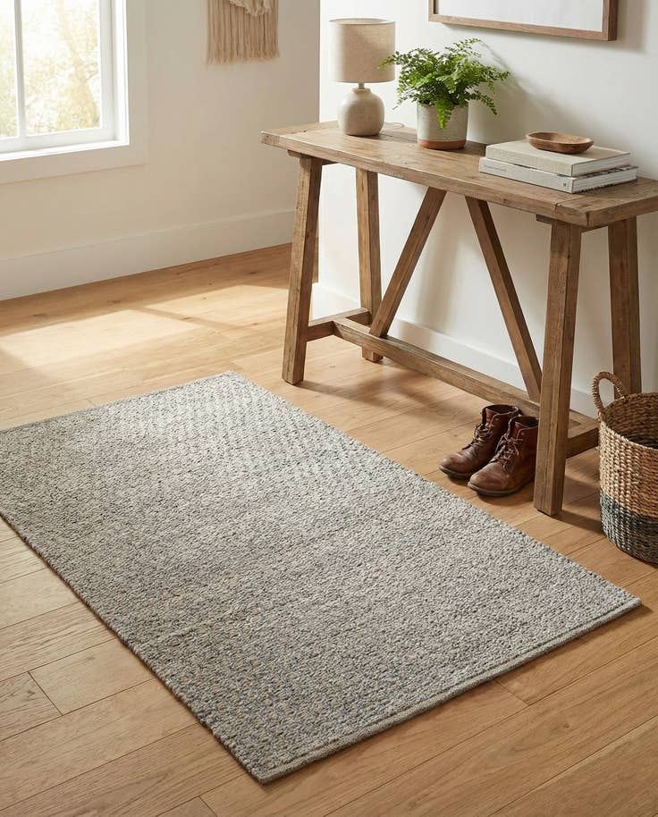 Detail image of 3' 3 x 5' 3 Hand Woven Lattice Wool Rug