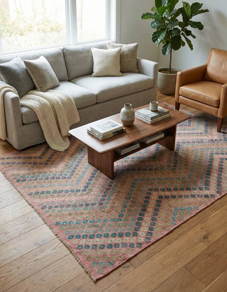 Detail image of 7' 4 x 9' 7  Hand Woven Kilim Modern Wool Rug