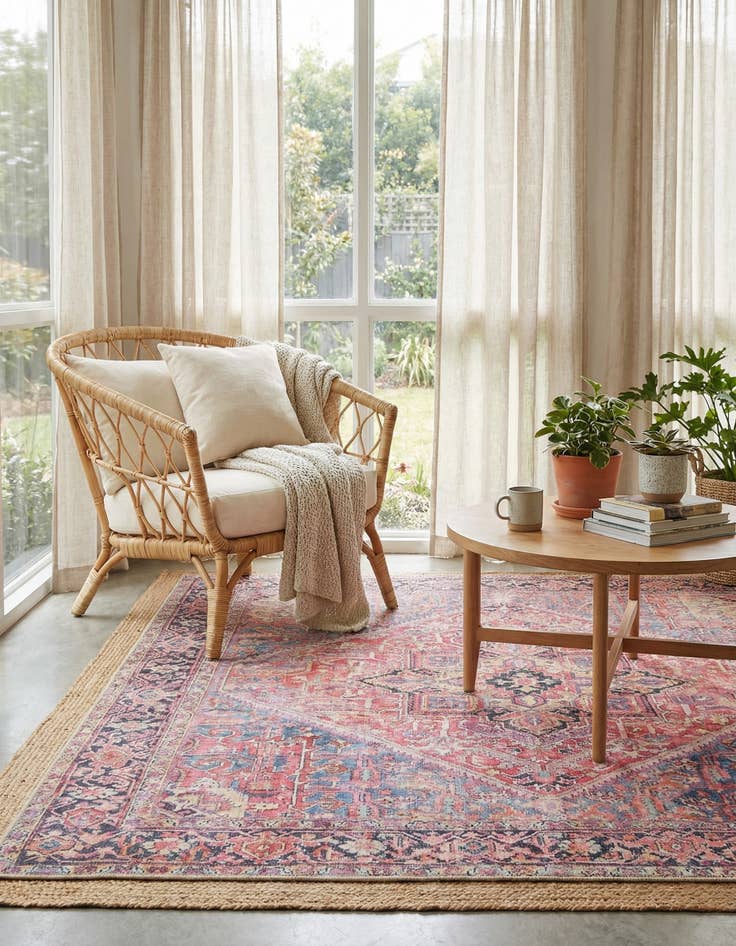 Detail image of 7' 6 x 7' 6 Washable Timeless Square Rug