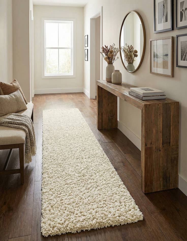 Detail image of  2' 7 x 13' Solid Shag Runner Rug