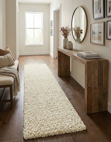 2' 7 x 13' Solid Shag Runner Rug