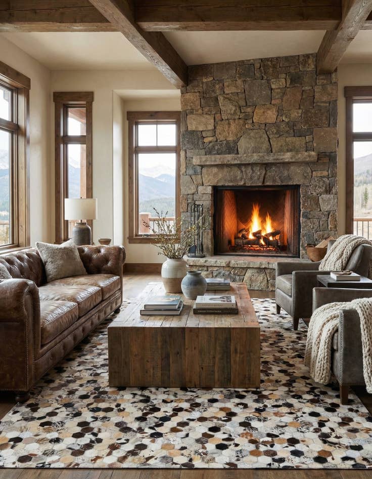 Detail image of 5' 1 x 8' Cowhide Rug