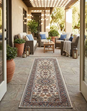 2' 7 x 10' Easy-Clean Traditional Indoor / Outdoor Runner Rug
