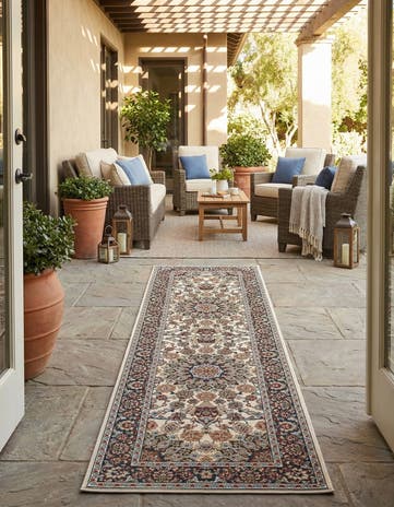 2' 7 x 10' Easy-Clean Traditional Indoor / Outdoor Runner Rug