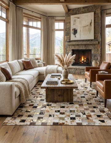 5' x 7' 11 Cowhide Stocks Rug