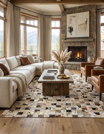 5' x 7' 11 Cowhide Stocks Rug