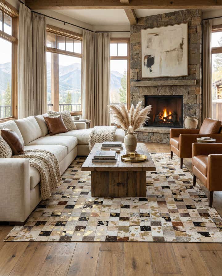 5' x 7' 11 Cowhide Stocks Rug