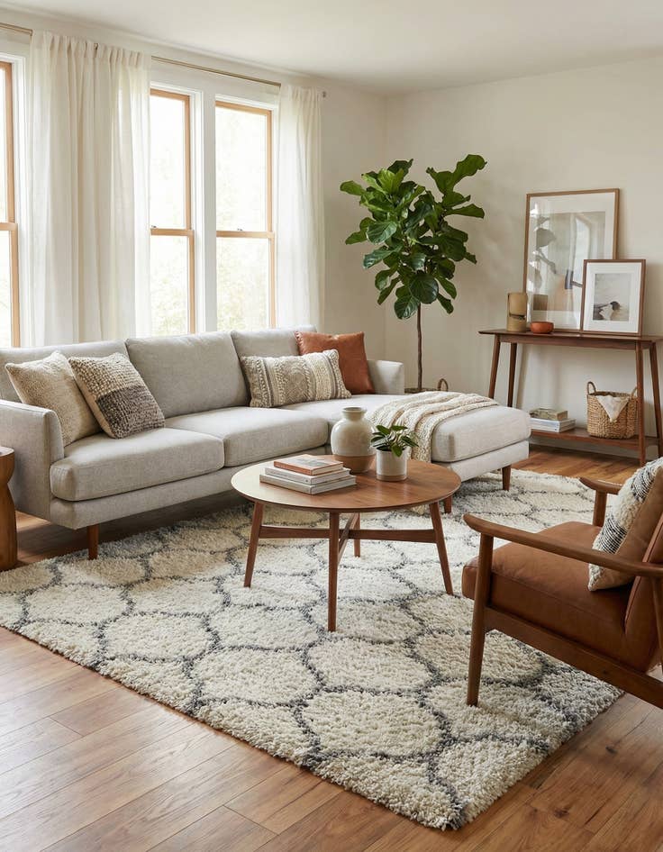 Detail image of  9' x 12' Lattice Shag Rug