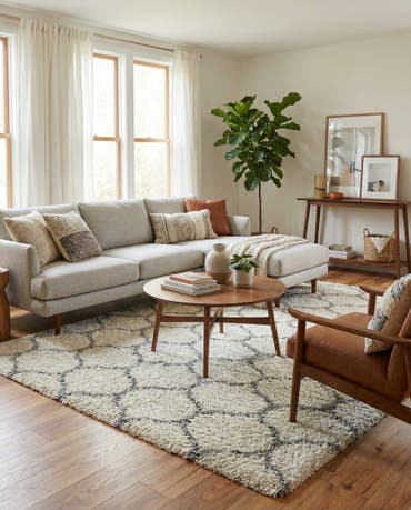  9' x 12' Lattice Shag Rug