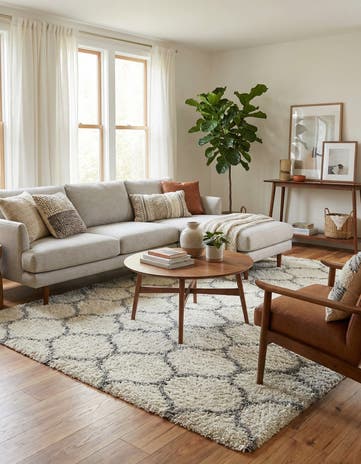 9' x 12' Lattice Shag Rug
