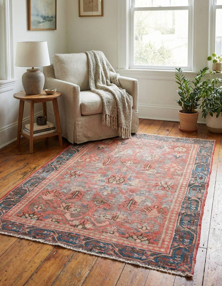 Detail image of 3' 6 x 4' 9  Hand Knotted Ultra Vintage Persian Wool Rug