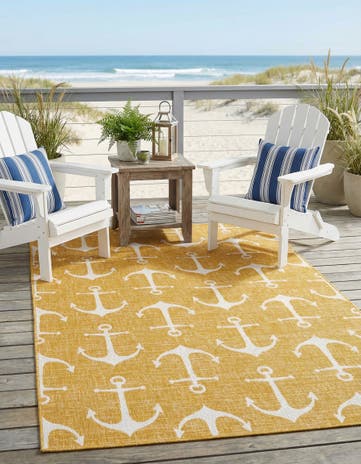 6' x 9' Easy-Clean Coastal Indoor / Outdoor Rug