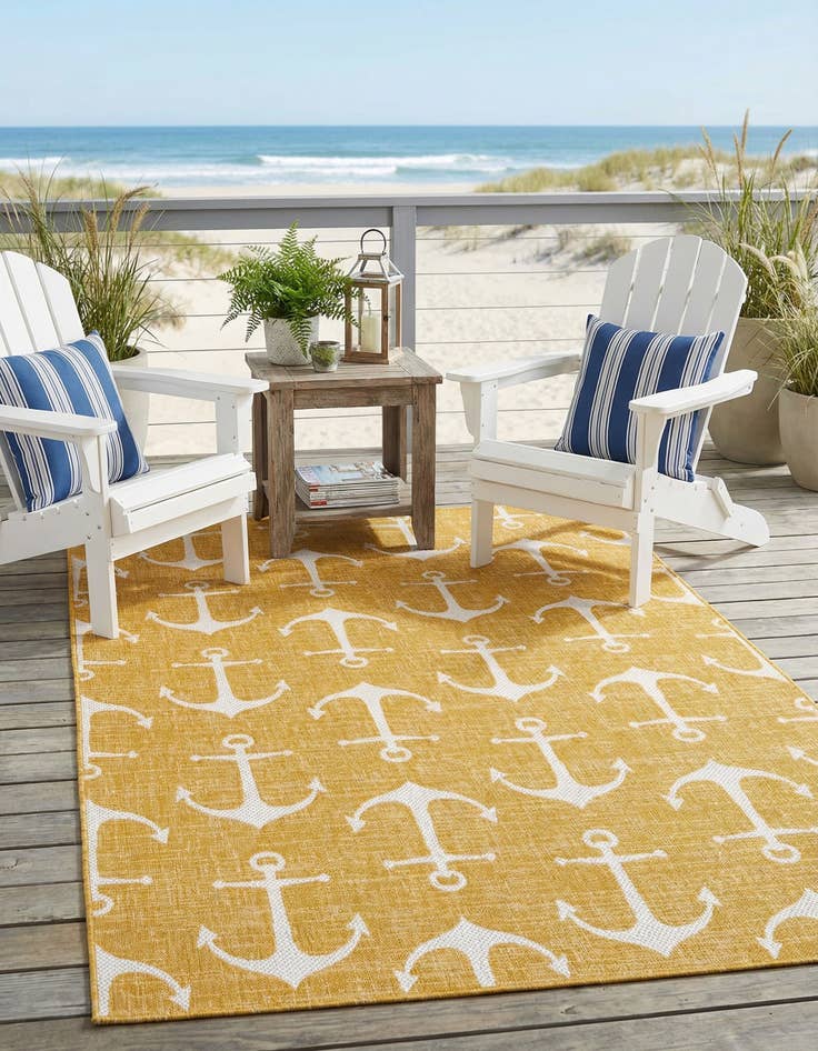 Detail image of  6' x 9'  Washable Coastal Indoor / Outdoor Rug