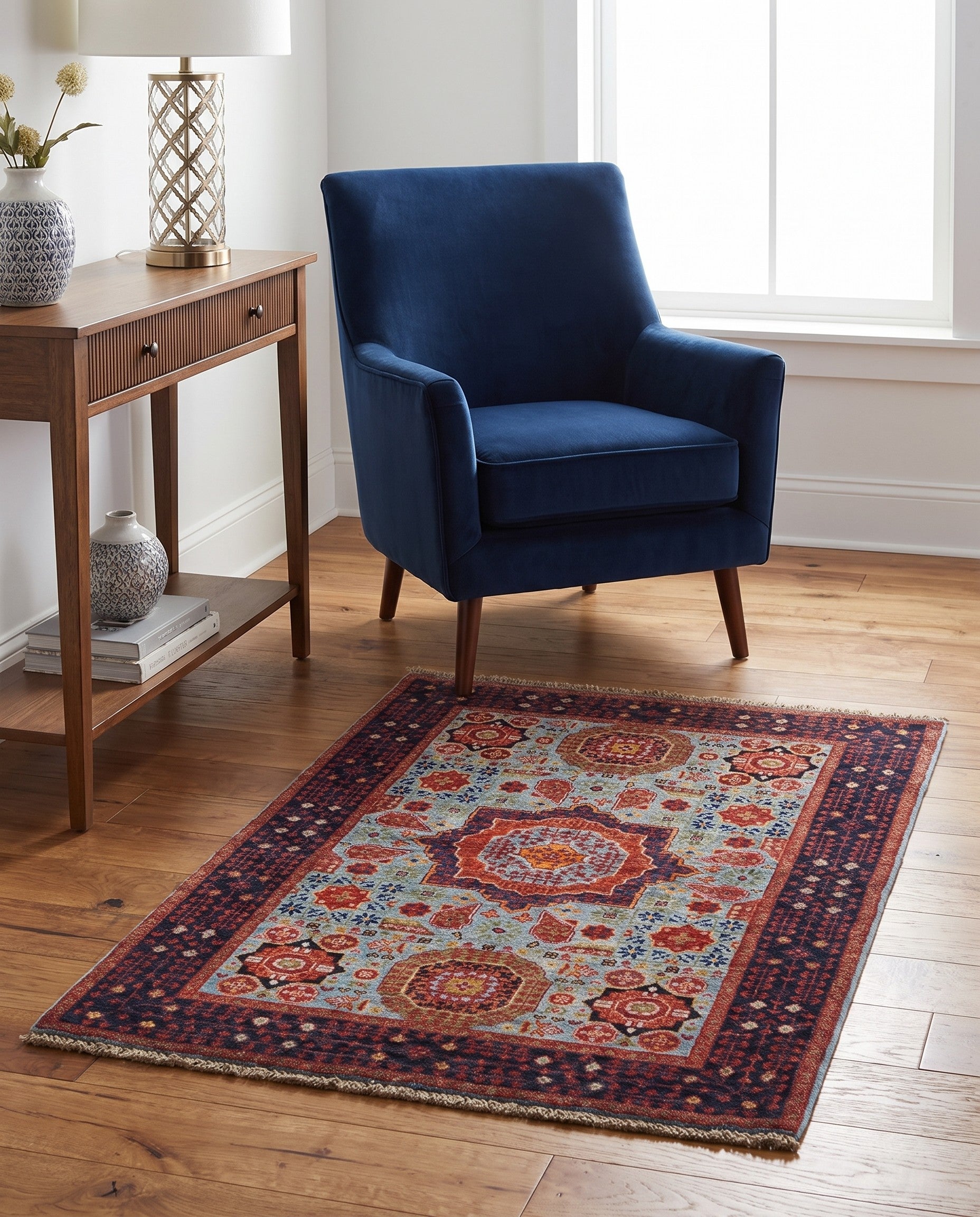 3' 6 x 4' 10 Hand Knotted Mamluk Ziegler Rug