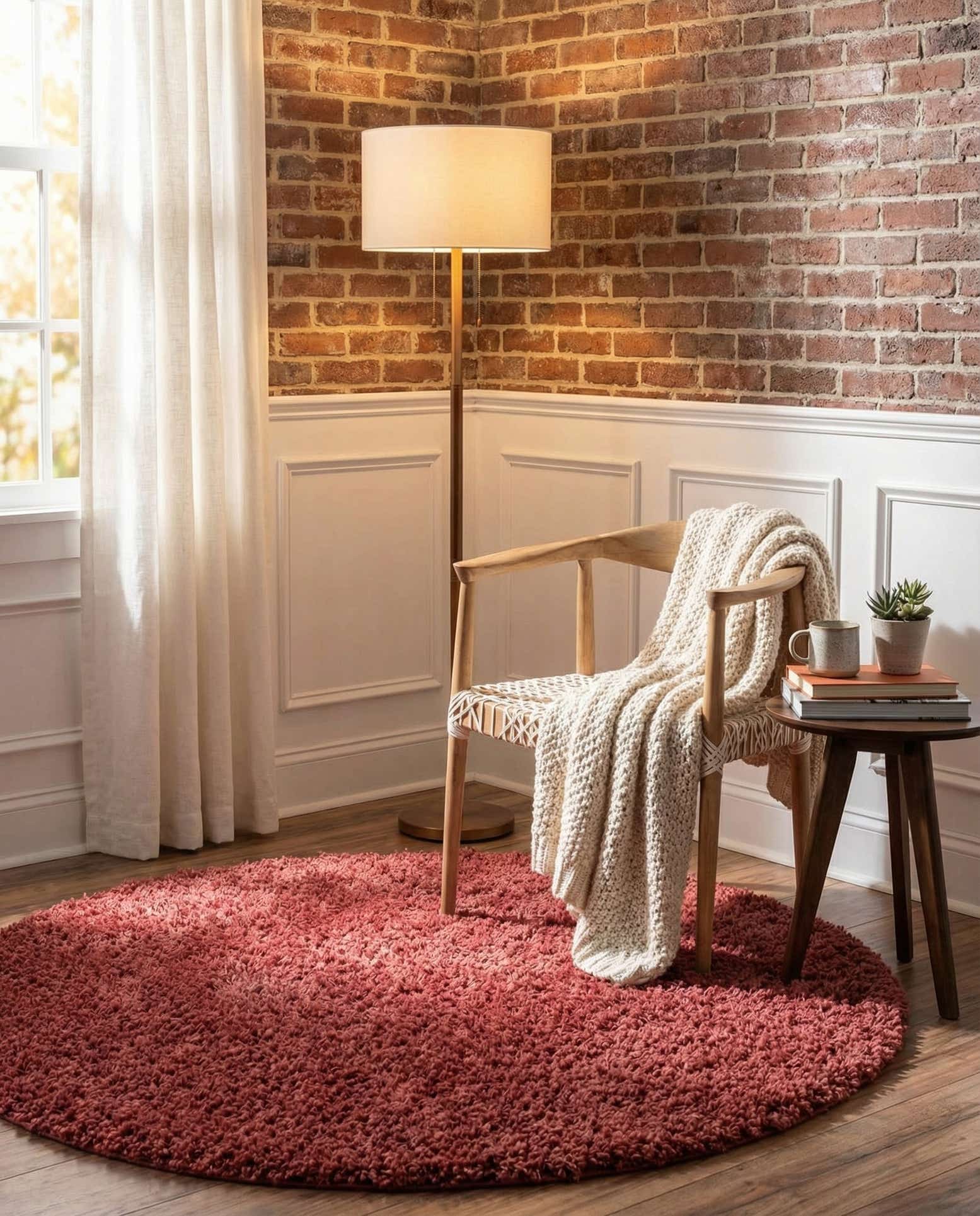 4' x 4' Zermatt Shag Round Rug