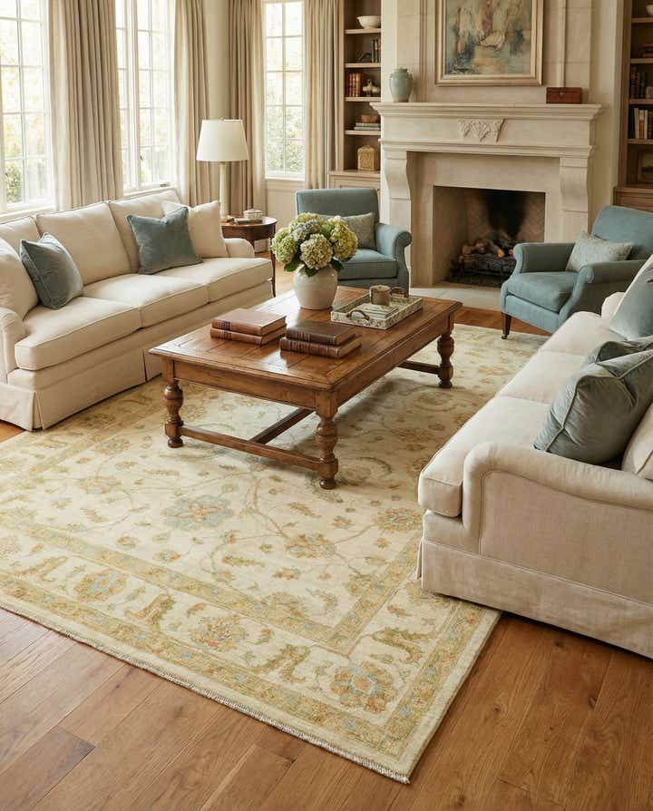 6' 7 x 9' 7 Hand Knotted Peshawar Ziegler Rug