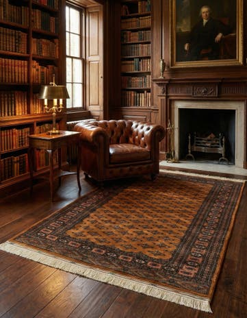 4' 7 x 6' 9 Hand Knotted Bokhara Oriental Wool Rug