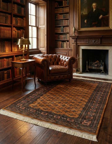 4' 7 x 6' 9 Hand Knotted Bokhara Oriental Wool Rug