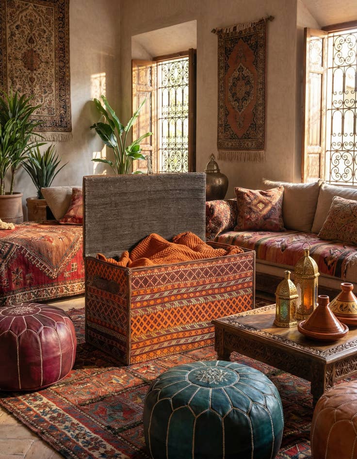 Detail image of 1' 7 x 3'  Hand Knotted Furniture Trunk