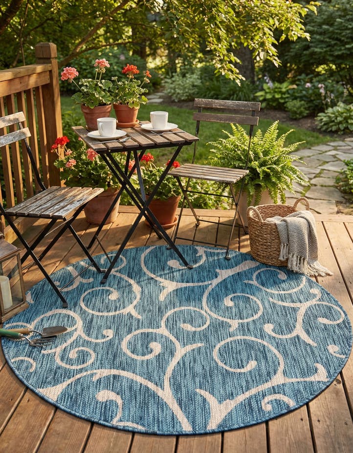4' x 4' Easy-Clean Botanical Indoor / Outd...
