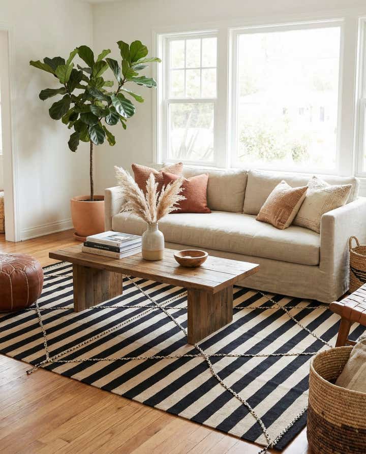 6' 8 x 9' 8 Hand Knotted Moroccan Wool Rug