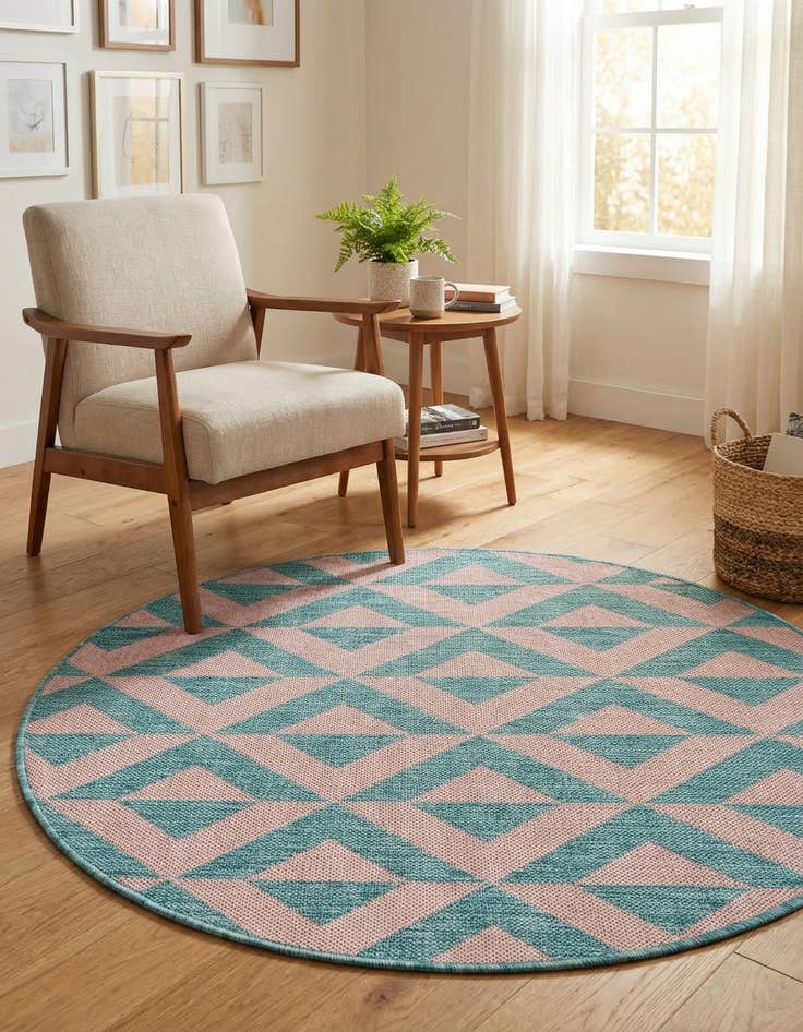 Detail image of 3' x 3'  Washable Jill Zarin Napa Indoor / Outdoor Round Rug