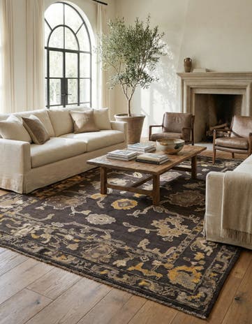 9' 10 x 13' 9 Hand Knotted Oushak Wool Rug