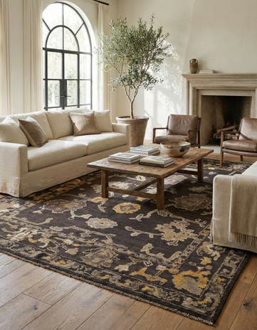9' 10 x 13' 9 Hand Knotted Oushak Wool Rug