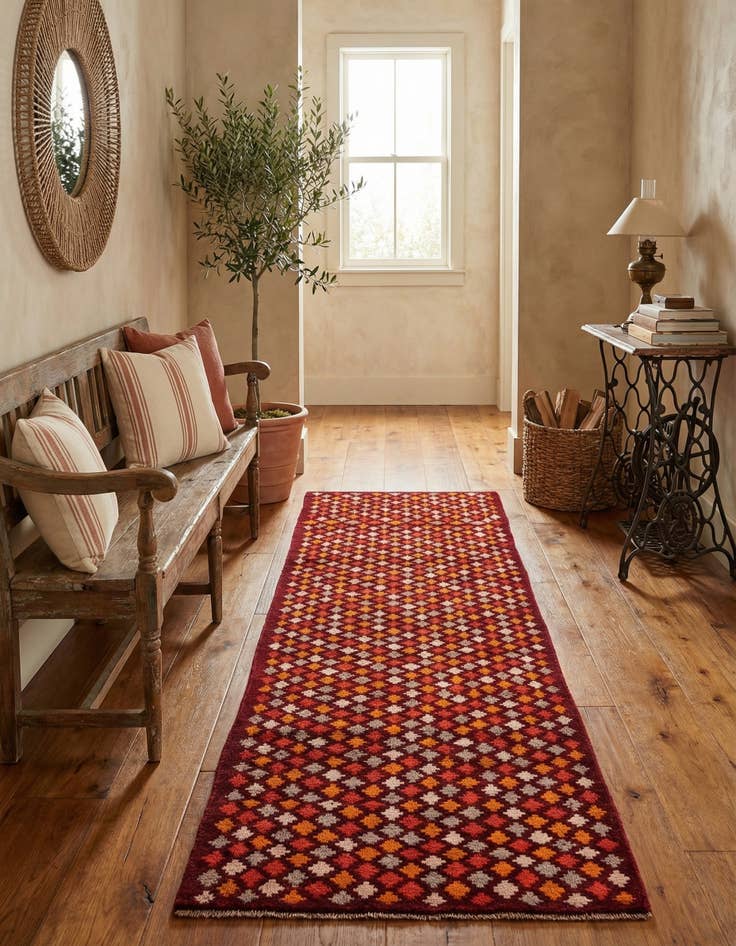 Detail image of  3' x 9'  Hand Knotted Balouch Wool Runner Rug