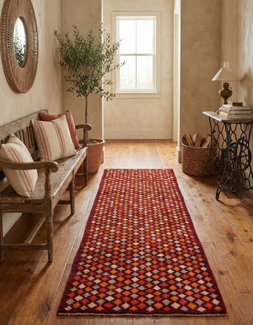 3' x 9' Hand Knotted Balouch Wool Runner Rug