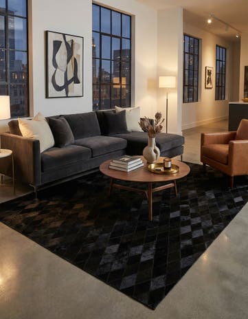 5' 1 x 8' Cowhide Stocks Rug