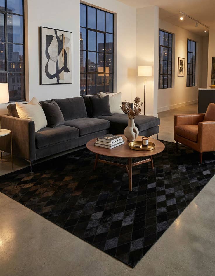 Detail image of 5' 1 x 8' Cowhide Stocks Rug