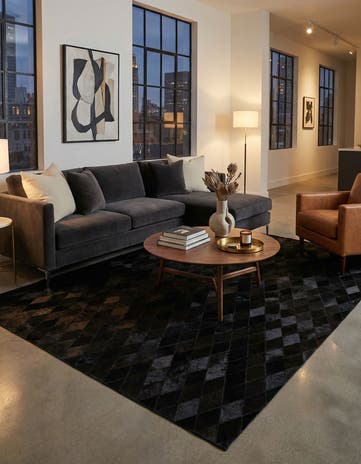5' 1 x 8' Cowhide Stocks Rug