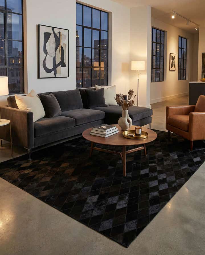 5' 1 x 8' Cowhide Stocks Rug