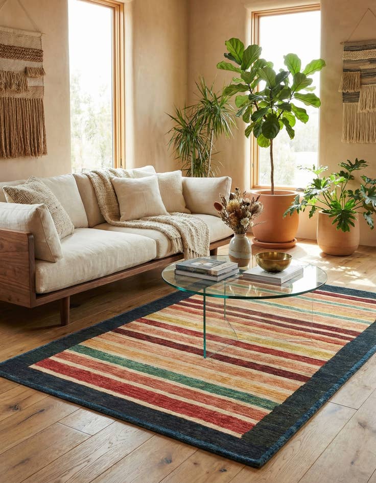 Detail image of 4' x 6'  Hand Knotted Modern Ziegler Rug