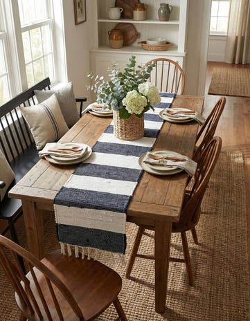 1' 2 x 6' 1 Hand Woven Chindi Rag Table Runner Rug