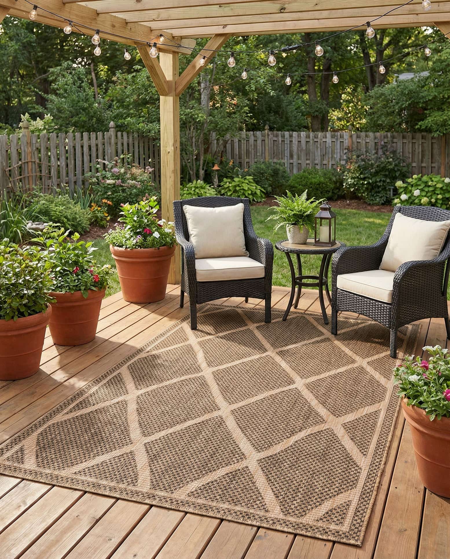 4' x 6' Easy-Clean Trellis Indoor / Outdoor Rug