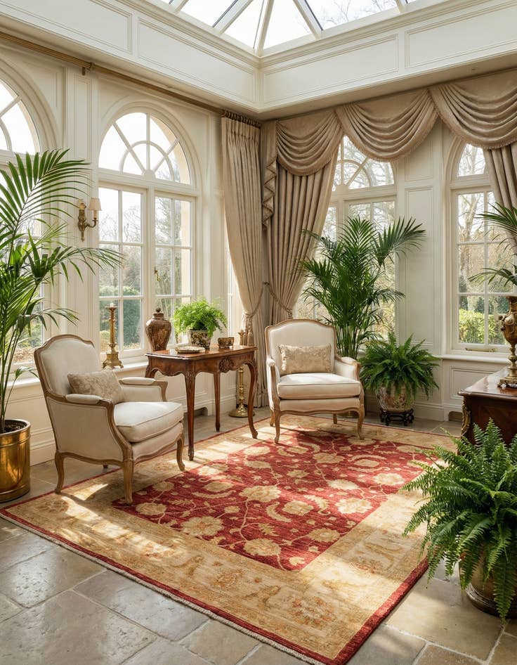 Detail image of 5' 7 x 7' 11  Hand Knotted Peshawar Ziegler Rug