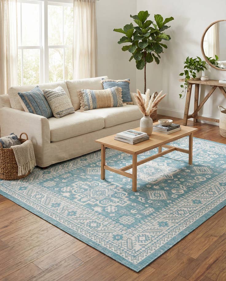 Detail image of 7' x 10' Easy-Clean Aztec Indoor / Outdoor Rug