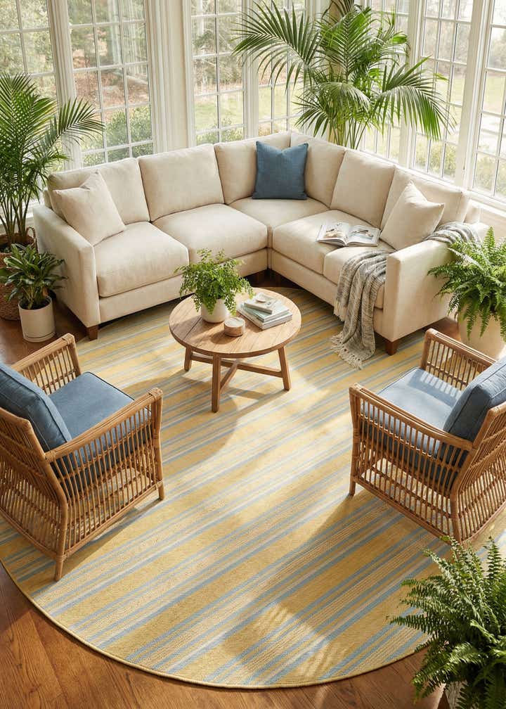 10' 8 x 10' 8 Easy-Clean Jill Zarin Anguilla Indoor / Outdoor Round Rug