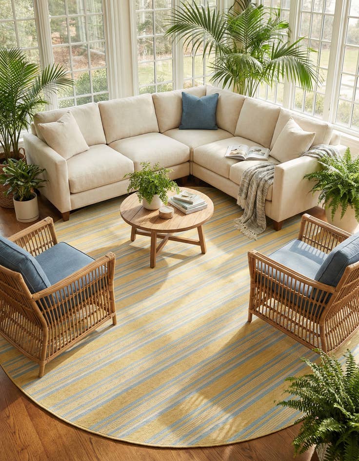 Detail image of 10' 8 x 10' 8 Easy-Clean Jill Zarin Anguilla Indoor / Outdoor Round Rug